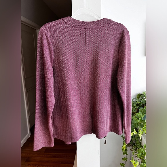 LIZ CLAIBORNE Red Zipper Up Long Sleeve Lightweight Jacket/Sweatshirt - Picture 3 of 4
